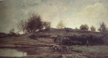 Charles Francois Daubigny The Lock at Optevoz (nn03) oil painting image
